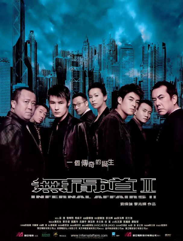 名称：无间道2 無間道II (2003) 4K 重制版 国粤双语描述：1997年，大难不死的韩琛重出江湖，为替死去的同事报仇，黄志诚找到他商议合作除掉倪永孝的事宜，不久却发现此举铸成大错，而各自为自己的尴尬身份苦恼的陈永仁和刘建明，则在无间道的路上越行越远