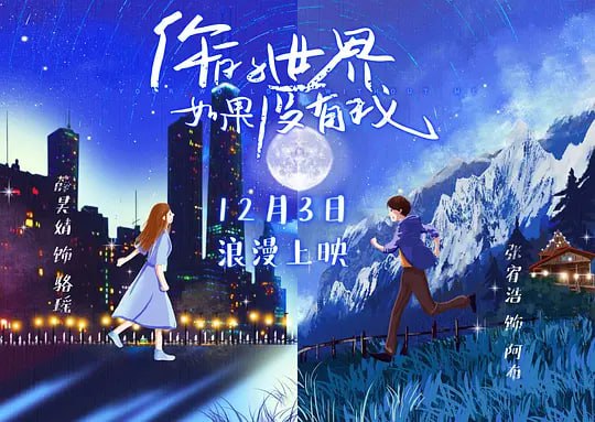 名称：你的世界如果没有我 (2021)描述：故事发生在风景如诗如画的贡嘎雪山脚下，阿布(张宥浩 饰)是在磨西小镇长大的小镇青年，经营着一家酒吧，为来当地旅游的游客们提供向导服务