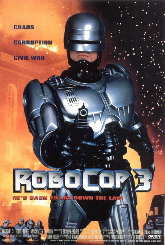 名称：机器战警3 RoboCop 3 (1993)描述：泛消费公司已完全掌控了底特律市之后，与日本金光财团合作组建OCP，在底特律开发三角洲城，并招揽雇佣兵组成暴力改建队，驱逐居民，相当数量的拆迁地居民为捍卫家园组成武装力量反抗财阀的不义计划链接：