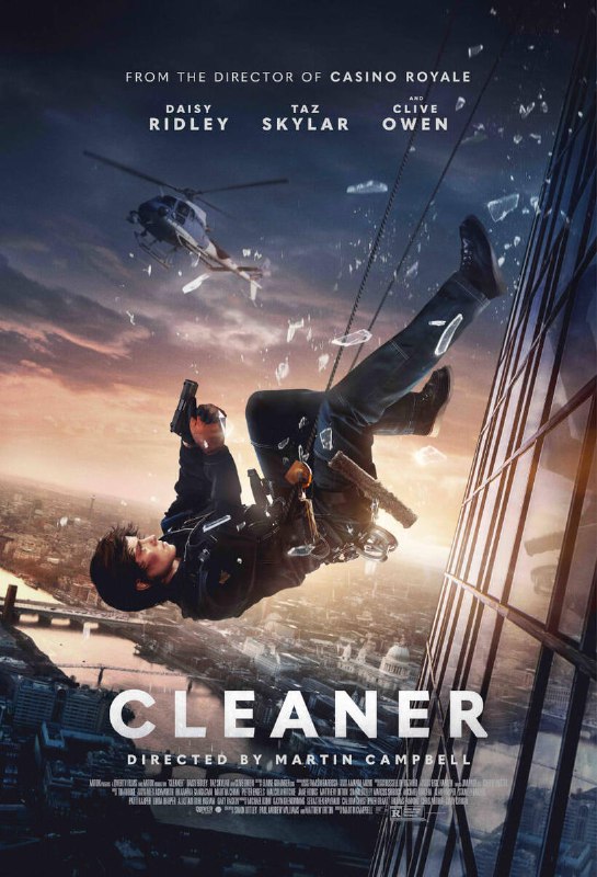 名称：罪恶清除工 Cleaner (2025)描述：背景设定在伦敦，一家能源公司在西欧最高的摩天大楼碎片大厦举行年会，一群激进的活动家前来砸场子，劫持了300名人质以揭露东道主的腐败